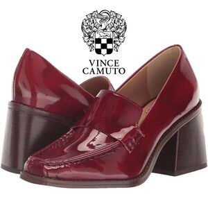 NWOT Vince Camuto Segellis Stacked Heel Leather Loafer Size 10